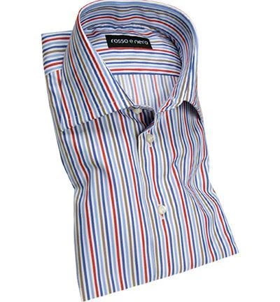 rosso e nero Hemd 1117/01 Slim Fit, Baumwolle, Blau-rot gestreift, Blau-rot 1 rosso e nero Hemd 1117/01 Slim Fit, Baumwolle, Blau-rot gestreift, Blau-rot