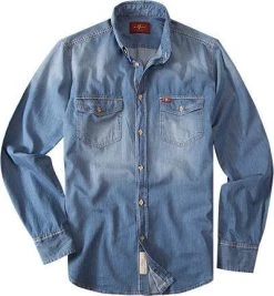7 for all mankind Jeans-Hemd S6M0106BU Jeanshemd, Baumwolle, Denim