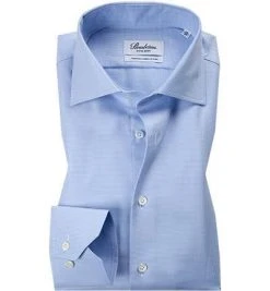 Stenströms Fitted Body 602771/3202/110 Hemd, Baumwolle, Blau gemustert, Blau