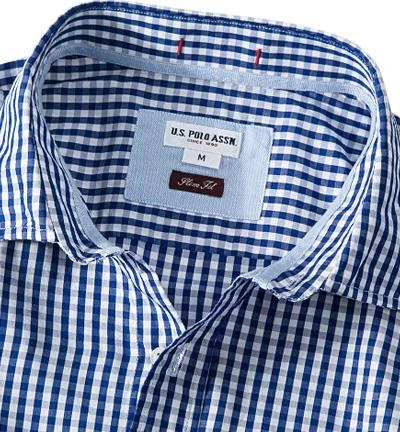 U.S.POLO Hemd 72574/50805/807 Slim Fit, Popeline, Königsblau kariert, Königsblau-weiß 2 U.S.POLO Hemd 72574/50805/807 Slim Fit, Popeline, Königsblau kariert, Königsblau-weiß – Bild 2