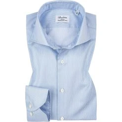 Stenströms Slimline 702111/1933/102 Hemd, Baumwolle, Blau gestreift, Blau