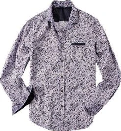 GAS Hemd 150925/0110/2752 Slim Fit, Popeline, Hellblau-braun