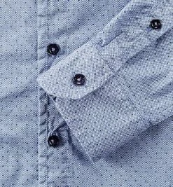 GAS Hemd 151026/0108/2710 Slim Fit, Baumwolle, Hellblau gemustert, Jeansblau-weiß -hemdenverkauf 191073 norm3