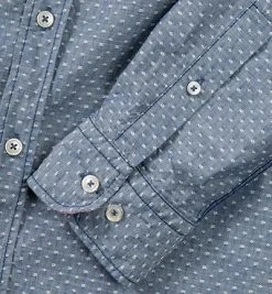 Lucky de Luca Hemd Nyro 1110/1 Slim Fit, Baumwolle, Jeansblau-weiß gemustert, Jeansblau -hemdenverkauf 193047 norm3