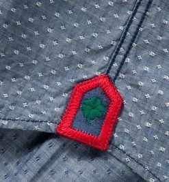 Lucky de Luca Hemd Nyro 1110/1 Slim Fit, Baumwolle, Jeansblau-weiß gemustert, Jeansblau -hemdenverkauf 193047 norm5