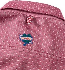 Lucky de Luca Hemd Nyro 1110/2 Slim Fit, Baumwolle, Rot-weiß gemustert, Rot -hemdenverkauf 193048 norm6