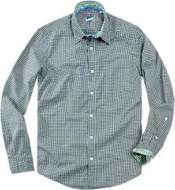 Lucky de Luca Hemd Nyro 1118/3 Slim Fit, Baumwolle, Grün kariert, Grün