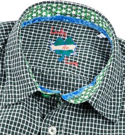 Lucky de Luca Hemd Nyro 1118/3 Slim Fit, Baumwolle, Grün kariert, Grün 2 Lucky de Luca Hemd Nyro 1118/3 Slim Fit, Baumwolle, Grün kariert, Grün – Bild 2