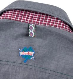 Lucky de Luca Hemd Joey 1207/3 Slim Fit, Fil à Fil, Grau -hemdenverkauf 193054 norm6