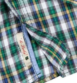 Lucky de Luca Hemd Joey 1215/2 Slim Fit, Popeline, Blau-grün kariert, Grün -hemdenverkauf 193060 norm4