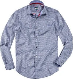 Lucky de Luca Hemd Joey 1209/1 Slim Fit, Popeline, Blau gemustert, Blau
