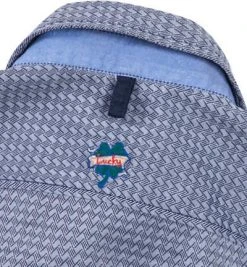 Lucky de Luca Hemd Joey 1209/1 Slim Fit, Popeline, Blau gemustert, Blau -hemdenverkauf 193062 norm6