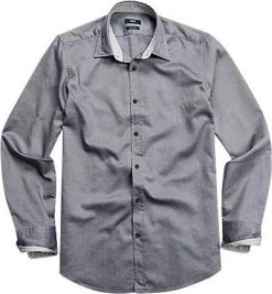 HUGO BOSS Hemd Lucas8 50270666/402 Regular Fit, Oxford, Dunkelblau meliert, Dunkelblau