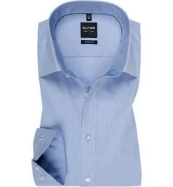 OLYMP Hemd Level Five Body Fit 2005/64/11 Baumwoll-Stretch, Bleu meliert, Bleu