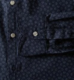 RENÉ LEZARD Hemd 46/07/7518/X972W/575 Popeline, Navy-weiß gemustert, Navy -hemdenverkauf 195570 norm3