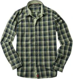 Strellson Sportswear Shay-D 1400609/14001600/343 Hemd, Slim Fit, Popeline, Hellgrün-jeansblau kariert, Hellgrün-jeansblau