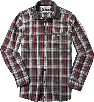 Strellson Sportswear Coby-W 1400628/14001625/363 Hemd, Regular Fit, Popeline, Anthrazit-rot kariert, Anthrazit-rot 1 Strellson Sportswear Coby-W 1400628/14001625/363 Hemd, Regular Fit, Popeline, Anthrazit-rot kariert, Anthrazit-rot