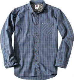 Quiksilver Hemd EQYWT03017/BRQ1 Modern Fit, Popeline, Jeansblau kariert, Jeansblau
