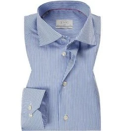 ETON Slim Fit Kent EL 7640/79513/25 Hemd, Baumwolle, Extra langer Arm, Hellblau gestreift, Hellblau