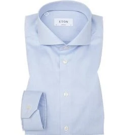 ETON Super Slim fit Hai 3000/73811/21 Hemd, Twill, Hellblau meliert, Hellblau