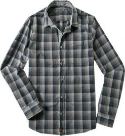 Strellson Sportswear Shay-D 1400609/14001600/312 Hemd, Slim Fit, Popeline, Grau-blau kariert, Grau-blau