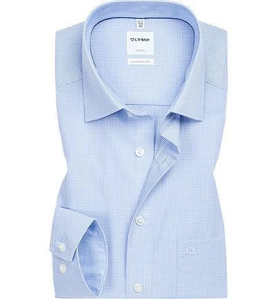 OLYMP Hemd Luxor Comfort Fit 3190/64/11 Popeline, Bleu-weiß kariert, Bleu 1 OLYMP Hemd Luxor Comfort Fit 3190/64/11 Popeline, Bleu-weiß kariert, Bleu