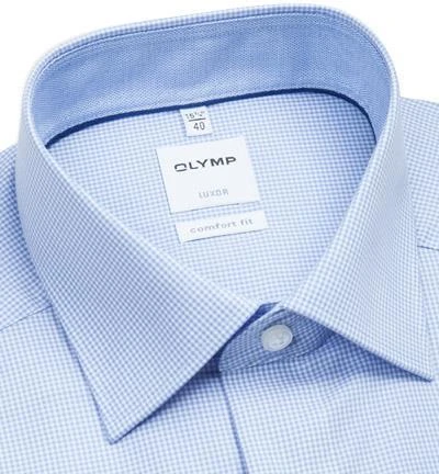 OLYMP Hemd Luxor Comfort Fit 3190/64/11 Popeline, Bleu-weiß kariert, Bleu 2 OLYMP Hemd Luxor Comfort Fit 3190/64/11 Popeline, Bleu-weiß kariert, Bleu – Bild 2