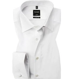 OLYMP Hemd Luxor Modern Fit 1810/65/00 Popeline, Weiß, Weiss