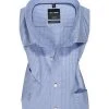 OLYMP Hemd Luxor Modern Fit 3390/12/11 Kurzarmhemd, Popeline, Bleu-weiß kariert, Bleu