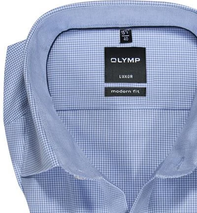 OLYMP Hemd Luxor Modern Fit 3390/12/11 Kurzarmhemd, Popeline, Bleu-weiß kariert, Bleu 2 OLYMP Hemd Luxor Modern Fit 3390/12/11 Kurzarmhemd, Popeline, Bleu-weiß kariert, Bleu – Bild 2