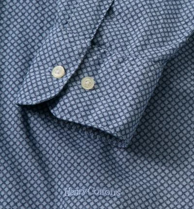 Henry Cotton's Hemd 5016050/26209/720 Popeline, Hellblau-marine gemustert, Blau 3 Henry Cotton's Hemd 5016050/26209/720 Popeline, Hellblau-marine gemustert, Blau – Bild 3