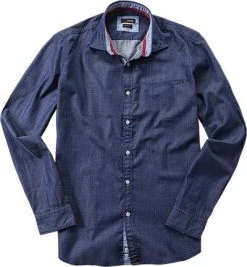 CINQUE Hemd Cispuky 9036/3324/680 Slim Fit, Twill, Indigo gemustert, Indigo