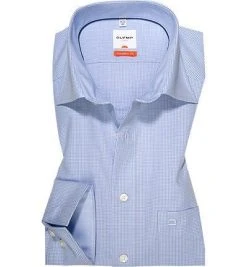 OLYMP Hemd Luxor Modern Fit 3390/64/11 Popeline, Bleu meliert, Bleu