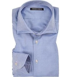 rosso e nero Hemd Firenze E/6 Slim Fit, Baumwolle, Blau-weiß, Blau