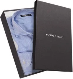 rosso e nero Hemd Firenze E/6 Slim Fit, Baumwolle, Blau-weiß, Blau -hemdenverkauf 217214 norm4