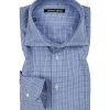 rosso e nero Hemd Super Twill 496/4 Slim Fit, Popeline, Hellblau-weiß kariert, Blau
