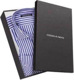 rosso e nero Hemd Super Twill 498/3 Slim Fit, Popeline, Indigo-weiß gestreift, Blau-weiß -hemdenverkauf 217235 norm4