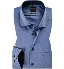 OLYMP Luxor Modern Fit 0400/64/18 Hemd, Baumwolle, Marine meliert, Marine