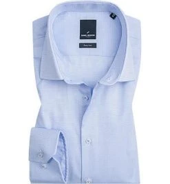 Daniel Hechter Hemd Kent 10200/55985/62 Modern Fit, Baumwolle, Hellblau gemustert, Royalblue