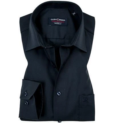 CasaModa Modern Fit Kent 006550/109 Hemd, Popeline, Navy, Nachtblau 1 CasaModa Modern Fit Kent 006550/109 Hemd, Popeline, Navy, Nachtblau