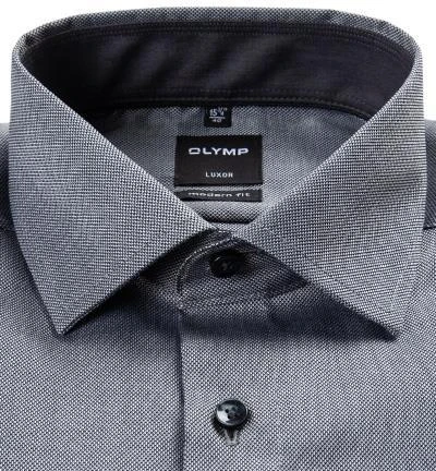 OLYMP Luxor Modern Fit 0400/64/68 Hemd, Baumwolle, Graphit meliert, Schwarz 2 OLYMP Luxor Modern Fit 0400/64/68 Hemd, Baumwolle, Graphit meliert, Schwarz – Bild 2