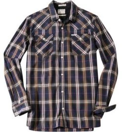Pepe Jeans Hemd Rubidium PM301867/0AA Baumwolle, Marine-beige kariert, Multicolor