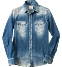 GAS Hemd 1507/010355/W139 Jeanshemd, Slim Fit, Baumwolle, Blau, Denim