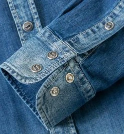 GAS Hemd 1507/010355/W139 Jeanshemd, Slim Fit, Baumwolle, Blau, Denim -hemdenverkauf 230201 norm3