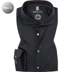 DESOTO Hemd Hai 21008-3/81 Modern Fit, Jersey, Schwarz