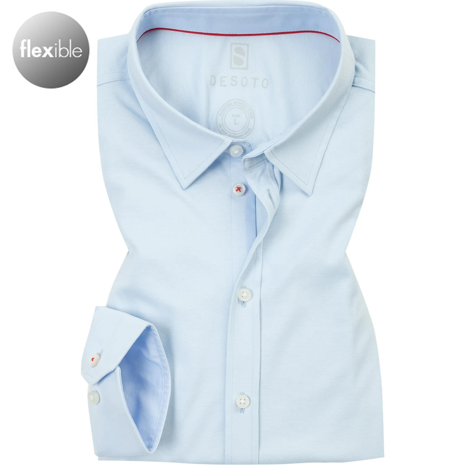 DESOTO Hemd Kent 21020-3/51 Modern Fit, Jersey, Bleu, Hellblau 1 DESOTO Hemd Kent 21020-3/51 Modern Fit, Jersey, Bleu, Hellblau