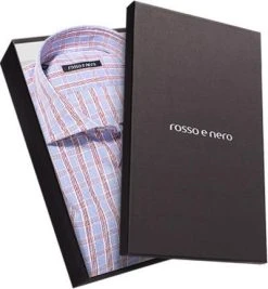 rosso e nero Hemd Feliciano 700/01 Slim Fit, Baumwolle, Blau-rot kariert, Hellblau-rot -hemdenverkauf 232345 norm3