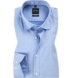 OLYMP Hemd Level Five Body Fit 0464/64/15 Baumwolle, Himmelblau meliert, Blau