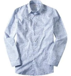 Calvin Klein Hemd K1IK101779/849 Fitted, Popeline, Weiß-blau gemustert, Electric blue