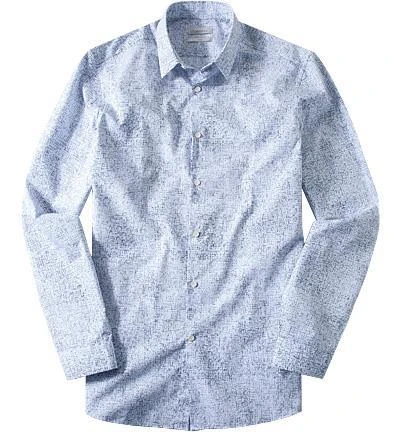 Calvin Klein Hemd K1IK101779/849 Fitted, Popeline, Weiß-blau gemustert, Electric blue 1 Calvin Klein Hemd K1IK101779/849 Fitted, Popeline, Weiß-blau gemustert, Electric blue